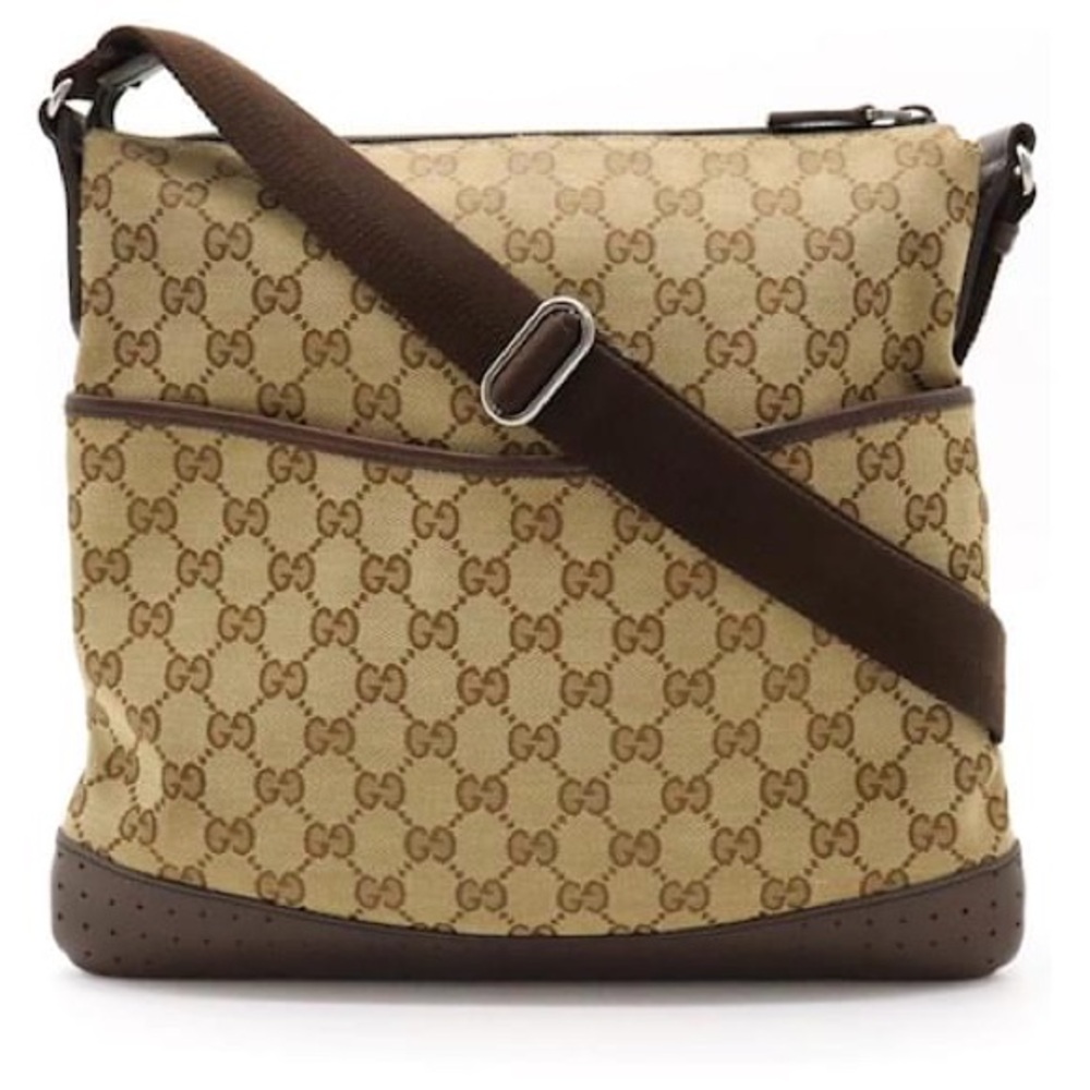 Gucci GG Canvas Shoulder Bag Dark brown